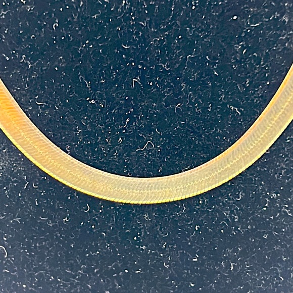 20” GOLD OVER STERLING 5mm HERRINGBONE CHAIN NECKLACE - Picture 2 of 8